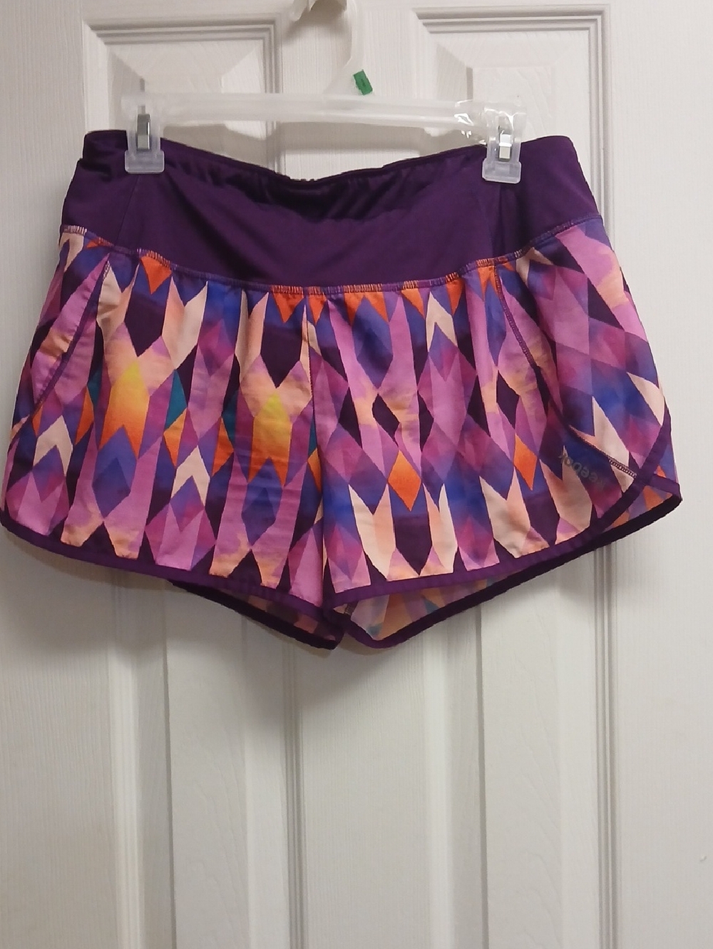 Reebok Purple Geometric Print Speedwick Women's Athletic Skort Shorts Size M